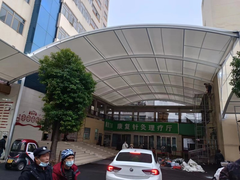柯桥区推拉雨棚定制厂家，仓库通道、卸货区移动伸缩棚搭建-2
